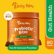 Zesty Paws Probiotic Bites for Dogs Gut Health - Chicken Flavor (90 Soft Chews) (EXP:09 2027)