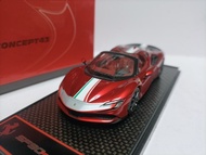BBR 1 43 Ferrari Convertible Model SP90 Spider F1 2007 Red Italian Flag