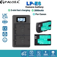 Palo Camera Battery LP-E6 LP-E6NH Replacement battery LCD Charger for Canon EOS R5 R6 R7 5DS 5D Mark