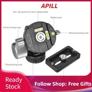 apill VH-10R 2 Way Pan/Tilt Tripod Head 360° Rotating Panoramic Bird Watching Photography with Quick