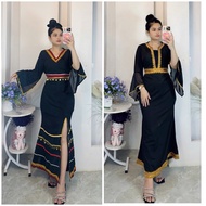 DRESS SABAH BORNEO MODEN MERMAID BIG SIZE L to 3xl ready stock