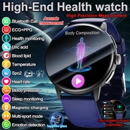 2026 New physical health Analysis Uric Acid Smart Watch Body Fat ECG+PPG BP Blood Oxygen HD Clock BT