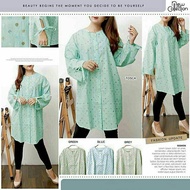 a GI3 BUTTON BLOUSE BIGSIZE 3R POLKADOT SHIRT XXXL LONG SLEEVE 3XL POTTY BLOUSE 3L MUSLIM Wanita