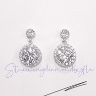 Solitaire halo drop CT ECO diamondlab platinum950