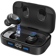 (SG shop)True Wireless Earbuds,Bluetooth 5.0 Headphones w Charging Case LED Battery Display Stereo Noise Cancelling IPX7