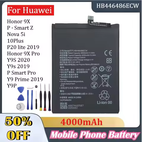 HB446486ECW Battery For Huawei Honor 9X/P.Smart Z/Nova 5i/10Plus/P20 lite 2019/Honor 9X Pro/Y9S 2020