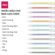 [COMBO 12C ĐỦ MÀU] Bút bi nước gel bấm DELI EG118 G118 mực gel nhiều màu. - Văn phòng phẩm Thu Thảo