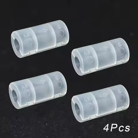 4Pcs/2Pcs AA/LR6 To C/R14 Battery Converter Box Case Converter Switcher Holder Transparent AA To C B