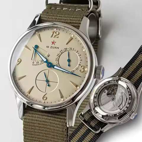 classic Seagull 1963 Pilot Men's Watch Set ST1780 Automatic Mechanical Movement Sapphire Crystal Ret