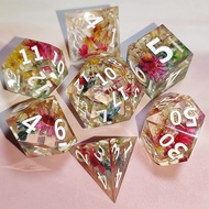 Sharp Angle Resin Dice Dragon and Dungeon DND TRPG Board Game Accessories 7pcs/Kit