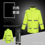 Set Baju Hujan dan Seluar Hujan Reflektif untuk Pakaian Seragam Tugas Sanitasi, Trafik dan Pentadbir