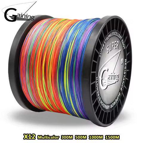 12 Strands 300m 500m 1000m 1500m PE Braided Fishing Line Saltwater Fishing Weave Multifilament 12 Th