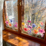 DJ3064 Creative Colorful Flower Double-Sided Visual Wall Stickers Living Room Bedroom Home Window De