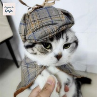 GOJO Pet Detective Costume Set, Funny Sleeveless Pet Sherlock Holmes Cloak, Detective Transformation