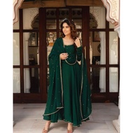 GEORGETTE GREEN GOWN & DUPATTA