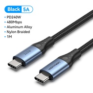 Vention 240W USB C Cable UBS 4.0 Type C Cable 40Gbps 5A Fast Charging Cord for MacBook Air iPhone 16