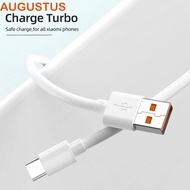 AUGUSTUS USB Type C Cable 30cm  1/1.5/2M Charger Adapter Type C USB Data Cable 6A Fast Charger Cable