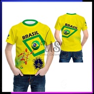 Brazil Jersey Brazil Kids Clothes/ Brazil Fullprint Kids T-Shirt/ Brazil Kids T-Shirt FIFA WORD CUP 