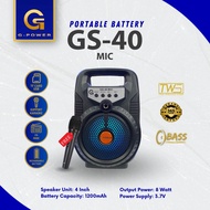 GPOWER SPEAKER GS-40 MIC Wireless Multimedia Speaker FREE MIC HARGA MURAH