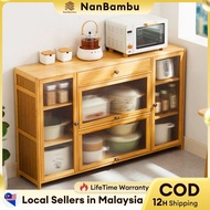 𝓝𝓪𝓷𝓑𝓪𝓶𝓫𝓾 Bamboo Kitchen Cabinet Almari Dapur Bertutup 2/3/4 Doors Almari Dapur Kabinet Dapur 餐边柜