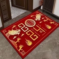New Year Floor Mats Festive Red Entrance Entrance Floor Mats Year of the Dragon Carpet Entrance Household Bedroom Door Anti-slip Foot Mat