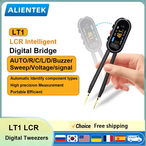 ALIENTEK LT1 LCR Smart Tweezer LCR SMD ESR Mini Tester Resistance Capacitance Inductance Continuity 