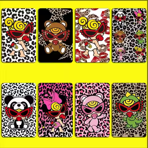 Leopard Print H-Hysteric M-Mini Card Stickers For Debit Bank Credit Cards Metro Bus Pass Sticker Dec