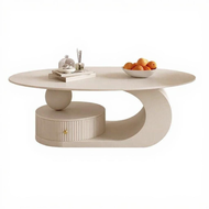 Modern Minimalist Coffee Table Set Sintered Stone Oval Center Table Living Room Furniture