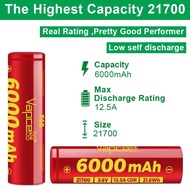 Vapcell F60 21700 6000mah 12.5A 3.6V Li-ion Rechargeable Battery