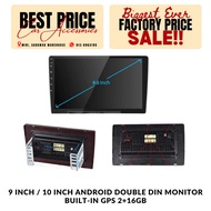 9 INCH / 10 INCH Android Double Din Monitor Built-In GPS 2+16GB