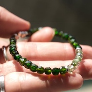 【小岩製】山眠-綠透輝石角切手珠 / 高品質玻璃體綠碧璽