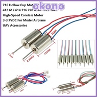 OKONO DC Motor, Multistyles 412 612 614 716 720 8520 1015 1020 High-Speed Coreless Motor,  Metal 716