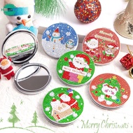 【HF】Diamond painting DIY Christmas decoration circular handmade brick and stone painting small mirro