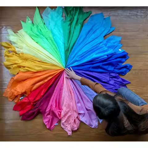 Montessori Playsilks Toys for Kids and Toddlers Imaginative Sensory Toys Bright Colored Play Scarves