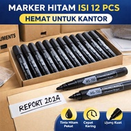 (1 Pack 12 Pcs) BOBOMART Permanent Marker Round Tip My-style MS-700 Black Ink