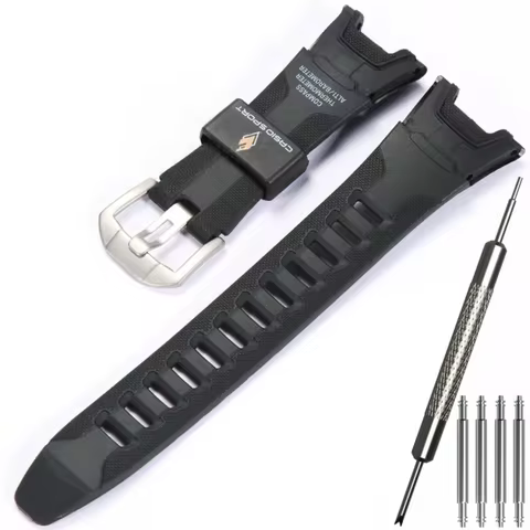 Watch Accessories For Casio PRW1300 PAW1300 PRG110Y Watch Band Men Resin Replacement Strap Sport Wat