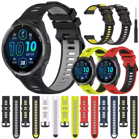 22MM Official Wacth Strap For Garmin Forerunner 965 955 945 935 Soft Silicone Wristband Replacement 
