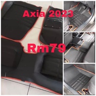 FLOOR MAT AXIA 2023 KARPET PERODUA AXIA 2023 VIP FULLCOVER PU LEATHER