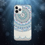 iPhone 11全系列 水晶彩鑽防震雙料手機殼-初雪圖騰