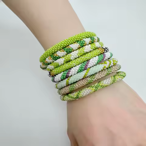 Japanese Rice Bead Woven Bracelet Nepal Ethnic Beaded Bangle Ins Niche Handmade Aromatherapy Wristba