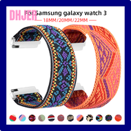 DHJER สายนาฬิกาไนลอนยืดหยุ่นสําหรับ Samsung Galaxy Watch 3 Band active2 18mm 20mm 22mm สายไนลอนสีสันสดใส Huawei Watch Band FESGE