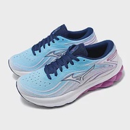 Mizuno 慢跑鞋 Wave Skyrise 5 女鞋 藍 紫 回彈 避震 路跑 運動鞋 美津濃 J1GD2409-23