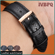 IVBPQ 16 18 19 20 21 22mm Genuine Leather Watch Strap for OMEGA DE VILLE SEAMASTER SPEEDMASTER Series with Logo Watchband Accessories VBMQE