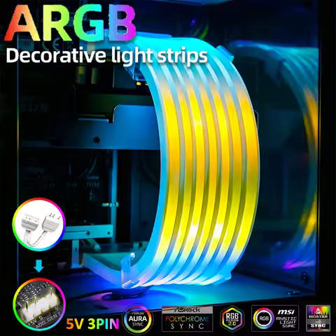 5V 3Pin ARGB Sync PC Cable 8/24PIN PSU Extension Cable ARGB LED Sync Flexible LED Strip Light DIY Ki