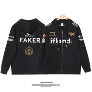 เสื้อแจ็กเก็ตรุ่นเดียวกันกับ Faker SKT เสื้อโค้ท T1สำหรับผู้ชาย S13เสื้อสเวตเตอร์คาร์ดิแกน LCK ออกสู