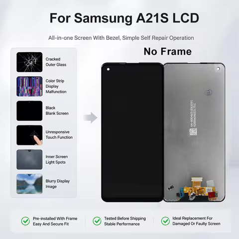 6.5" For Samsung Galaxy A21S LCD Display A217F A217 LCD Touch Screen Digitizer For Galaxy A21S Displ