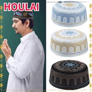 HOULAI Muslim Hat Fashion Embroidery Saudi Arabian Musliman Turban