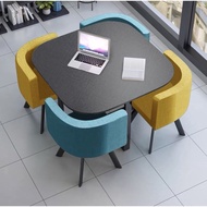 GoodLuck โต๊ะอาหาร พร้อมเก้าอี้ 4 ที่นั่ง โต๊ะกินข้าว เก้าอี้ โต๊ะนักเรียน โรงเรียน ใช้งานอเนกประสงต