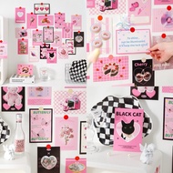 Set Of 30 Sheets Pink Style Postcards Room Decoration Minimalist Card Wall Picture Cards Decorations