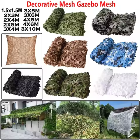 Sunshade Nets Hunting Nets Garden Gazebo Nets Car Awnings White Green Black Jungle Desert Colors 4x5